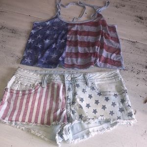 Rue21 medium 9/10 4th July shorts tank outfit